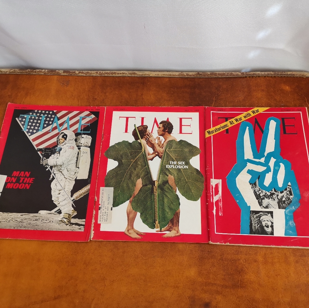 Lot of 3 - 1969 Time Magazine Vintage Bundle